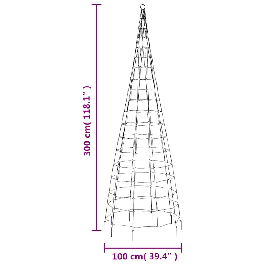 Sapin de Noël à LED 550 LED blanc 300 cm - 11