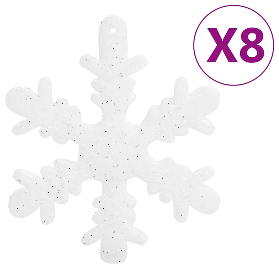 Ensemble de boules de Noël 111 pièces blanc polystyrène - 8
