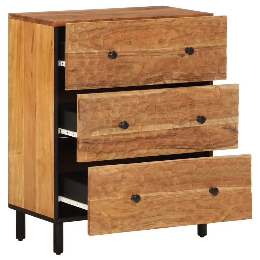 Armoire latérale 60x33x75 cm bois massif d'acacia - 4
