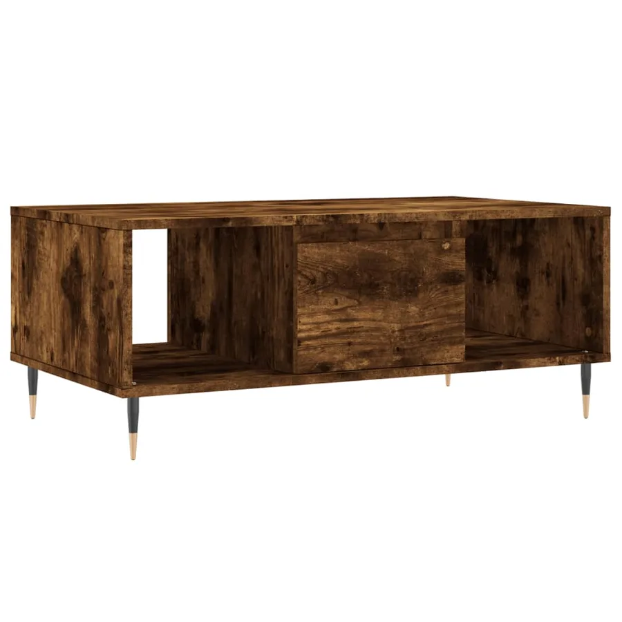 Table basse Chêne fumé 90x50x36,5 cm Bois d'ingénierie - 2