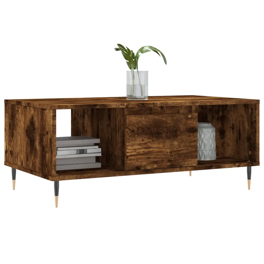 Table basse Chêne fumé 90x50x36,5 cm Bois d'ingénierie - 3