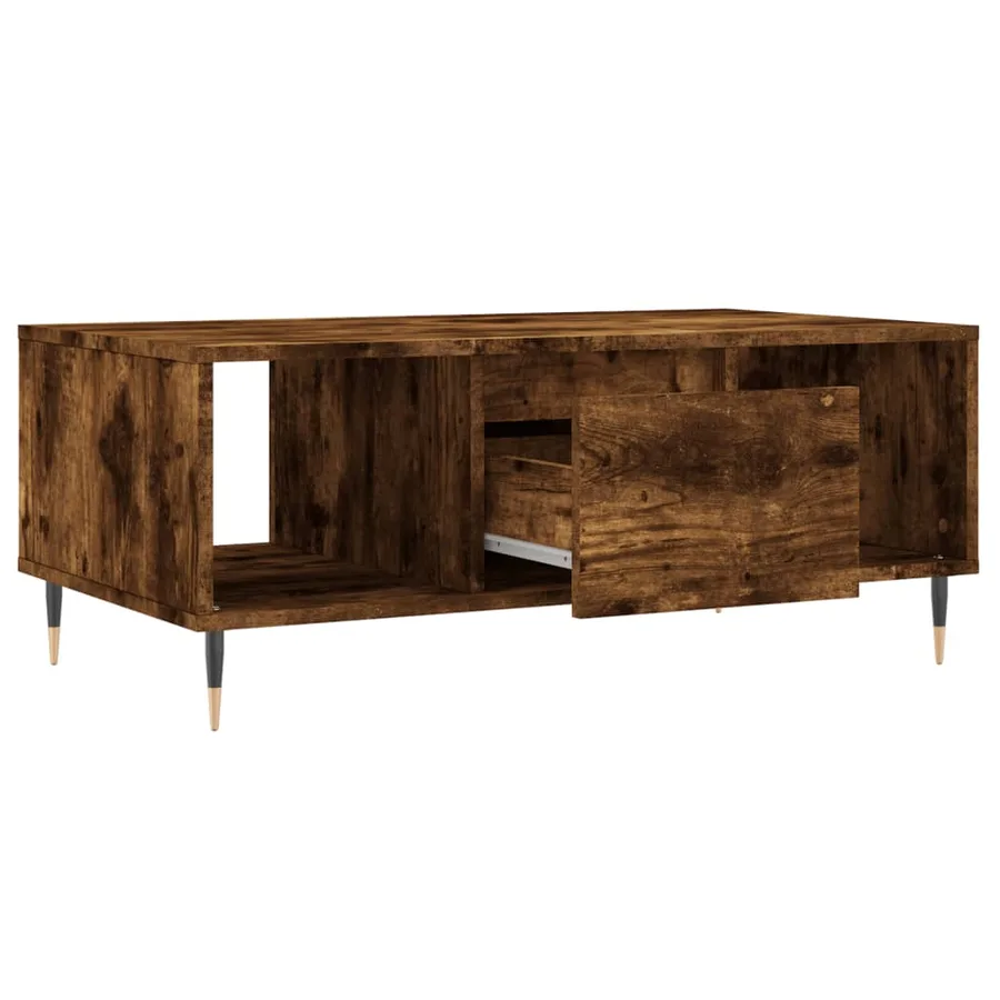 Table basse Chêne fumé 90x50x36,5 cm Bois d'ingénierie - 6