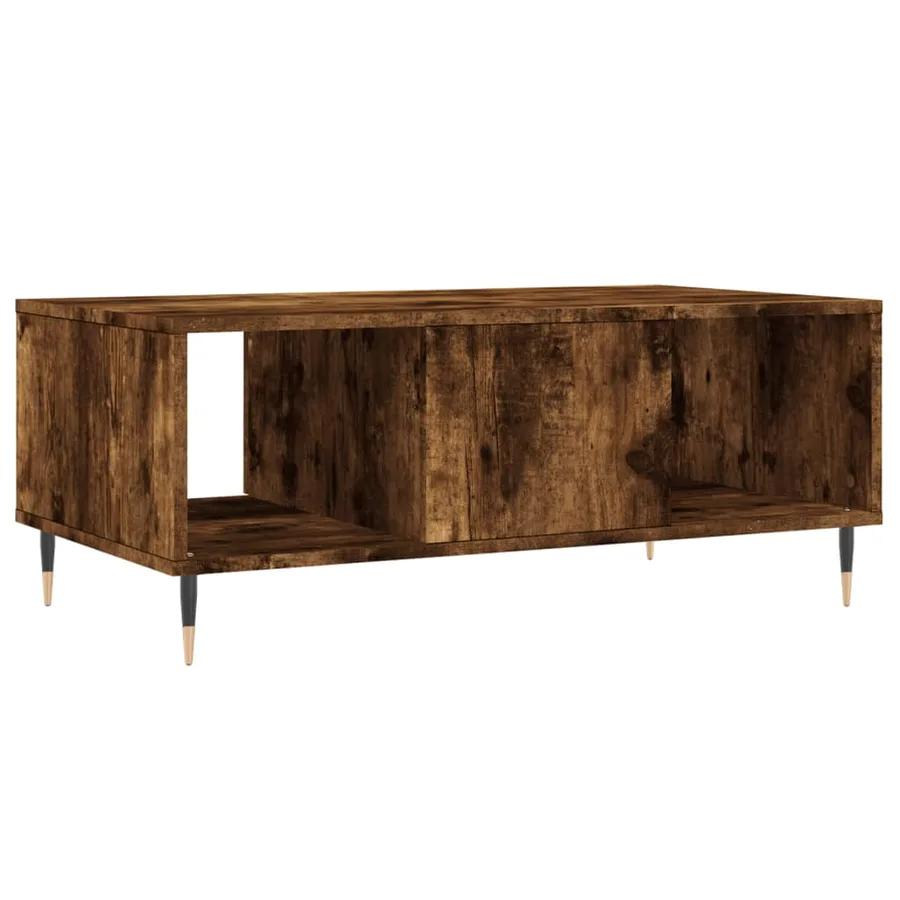 Table basse Chêne fumé 90x50x36,5 cm Bois d'ingénierie - 8
