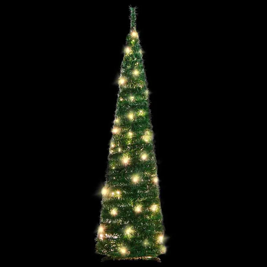 Sapin de Noël artificiel escamotable 50 LED vert 120 cm - 2