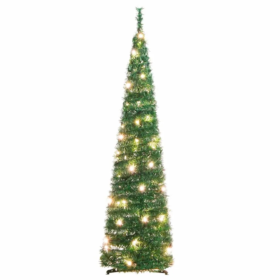 Sapin de Noël artificiel escamotable 50 LED vert 120 cm - 5