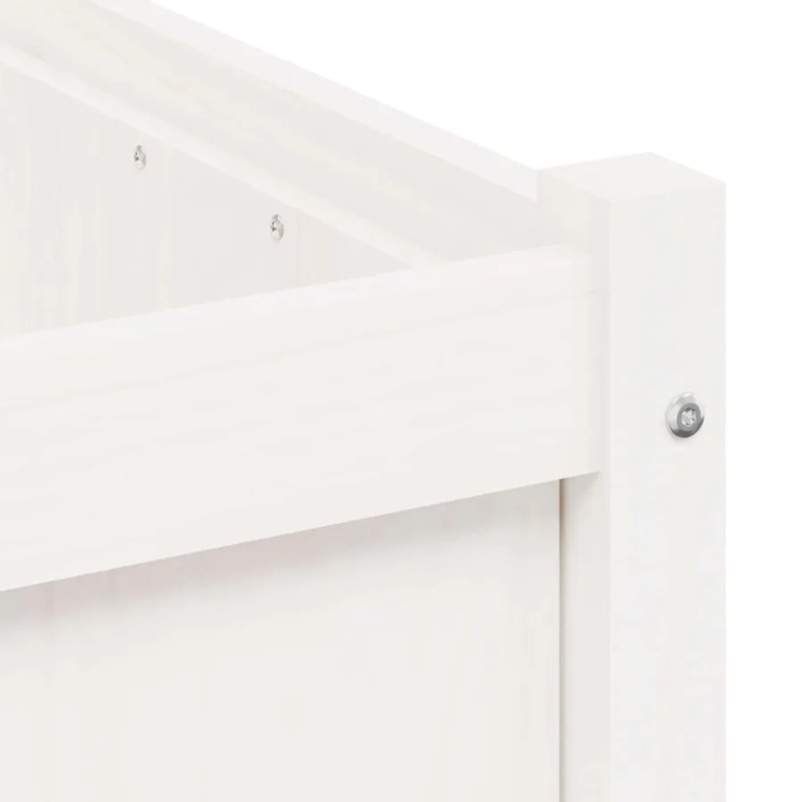 Jardinières 2 pcs blanc bois de pin massif - 10
