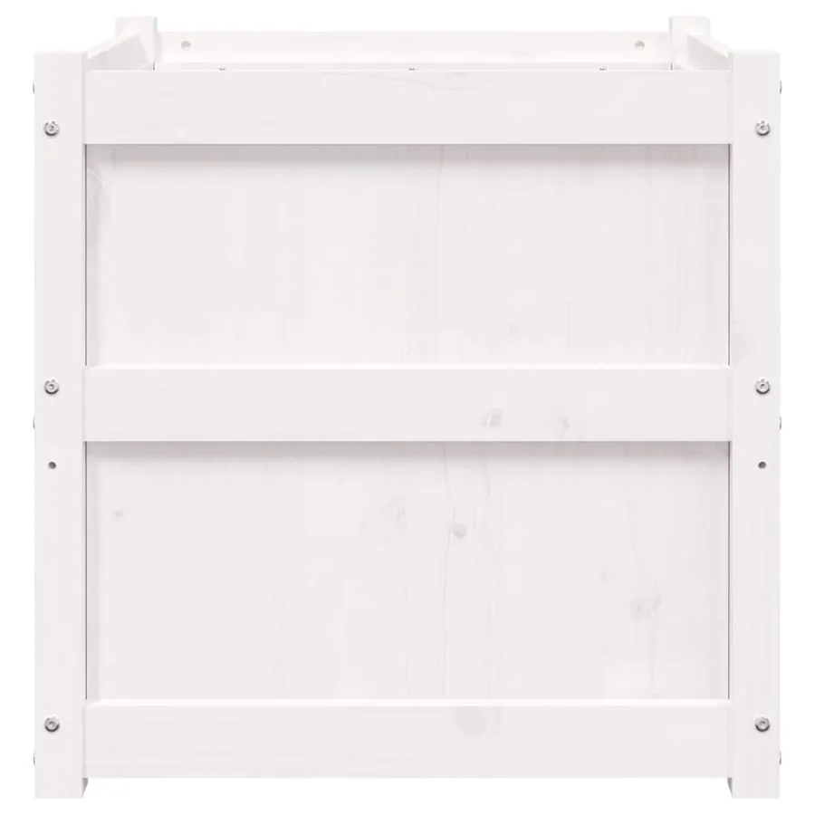 Jardinières 2 pcs blanc bois de pin massif - 7