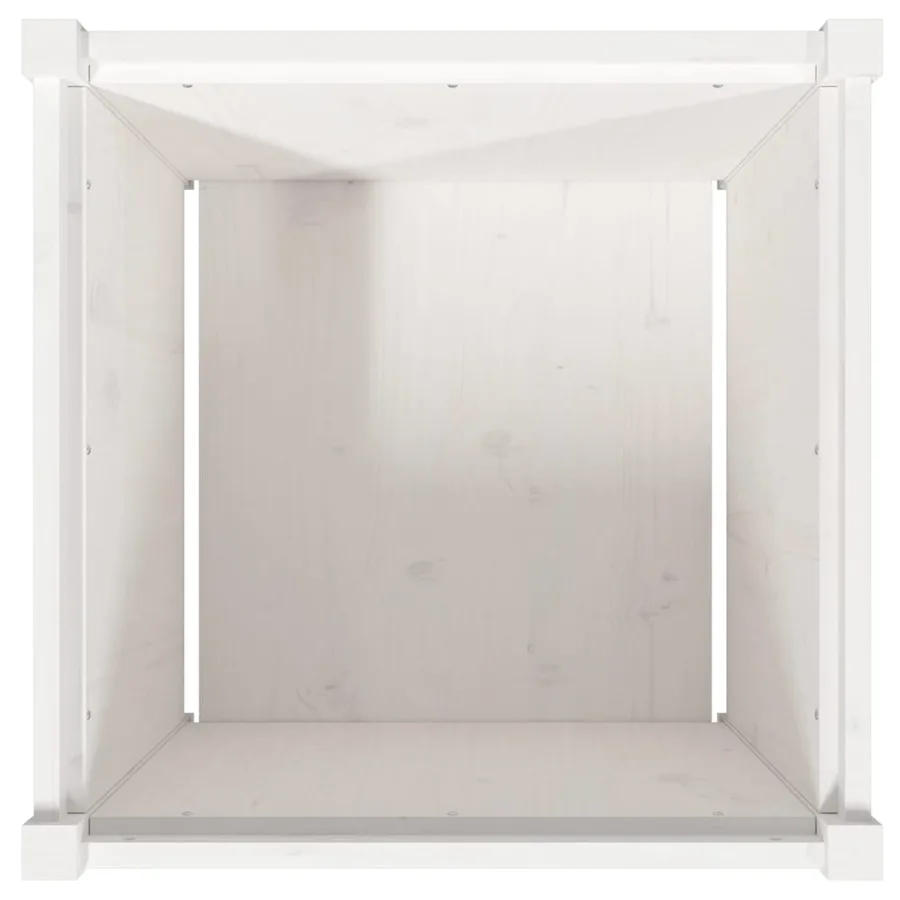 Jardinières 2 pcs blanc bois de pin massif - 9