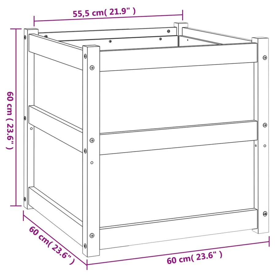 Jardinières 2 pcs bois de pin massif - 12