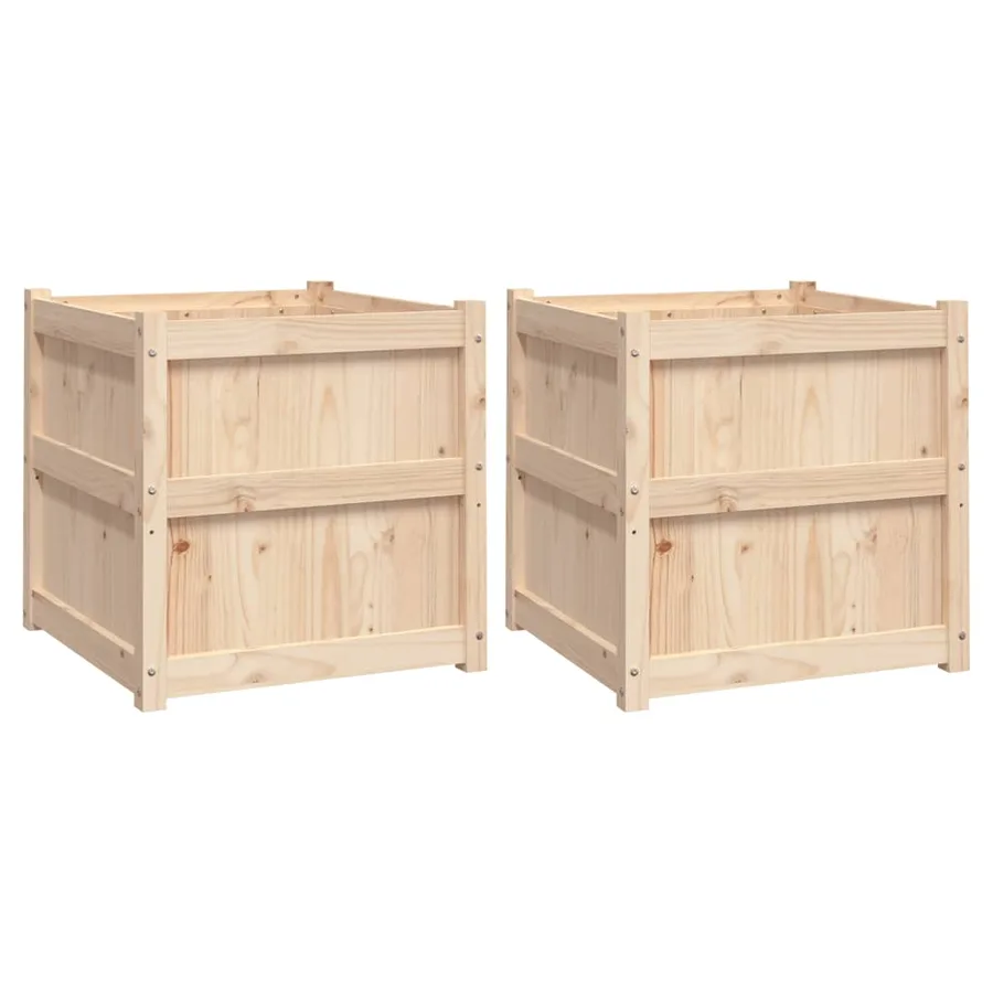 Jardinières 2 pcs bois de pin massif - 2