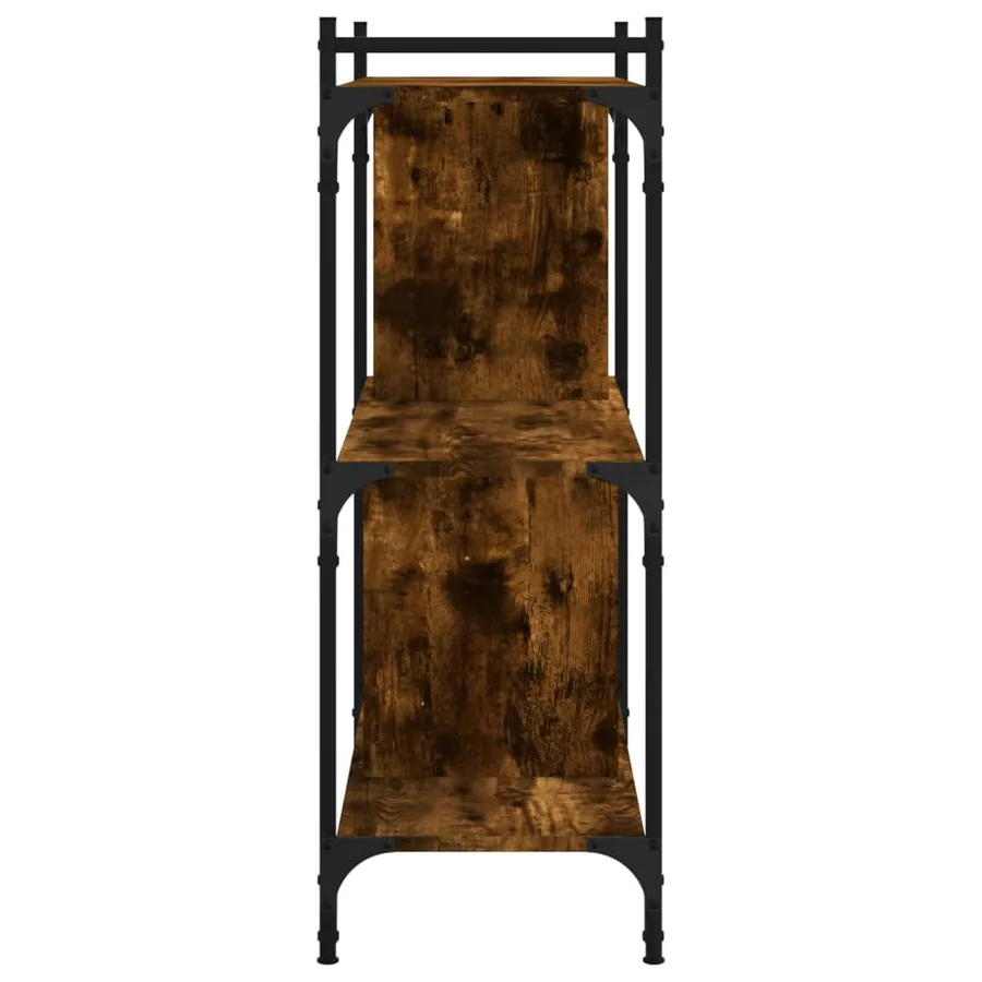 Bibliothèque 3 niveaux chêne fumé 76x32x88 cm bois d'ingénierie - 5