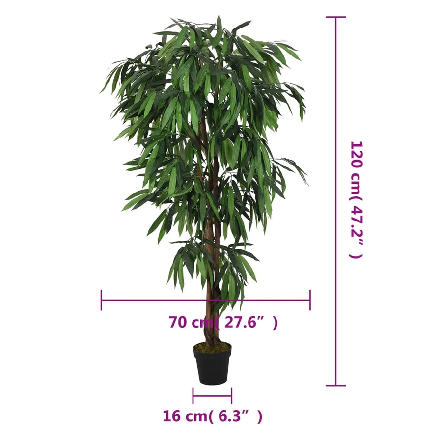 Manguier artificiel 450 feuilles 120 cm vert - 5