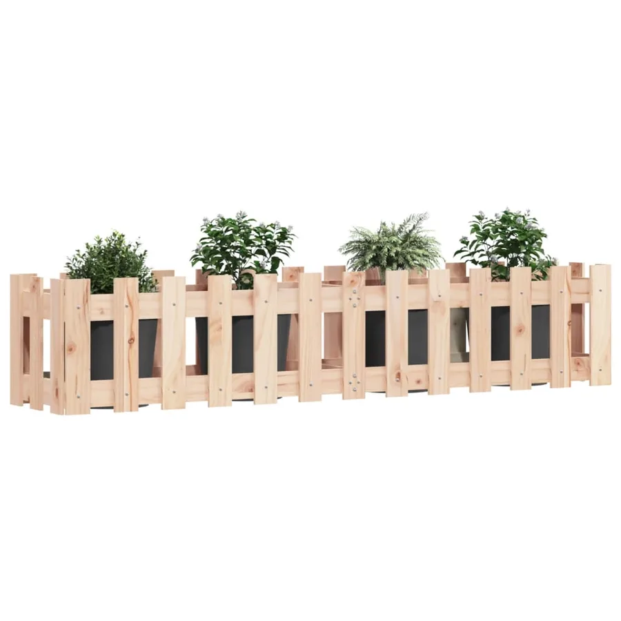Lit surélevé de jardin design de clôture 150x30x30cm pin massif - 3