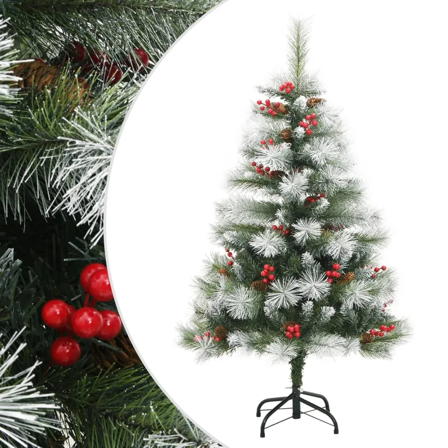 Sapin de Noël artificiel avec pommes de pin et baies 150 cm