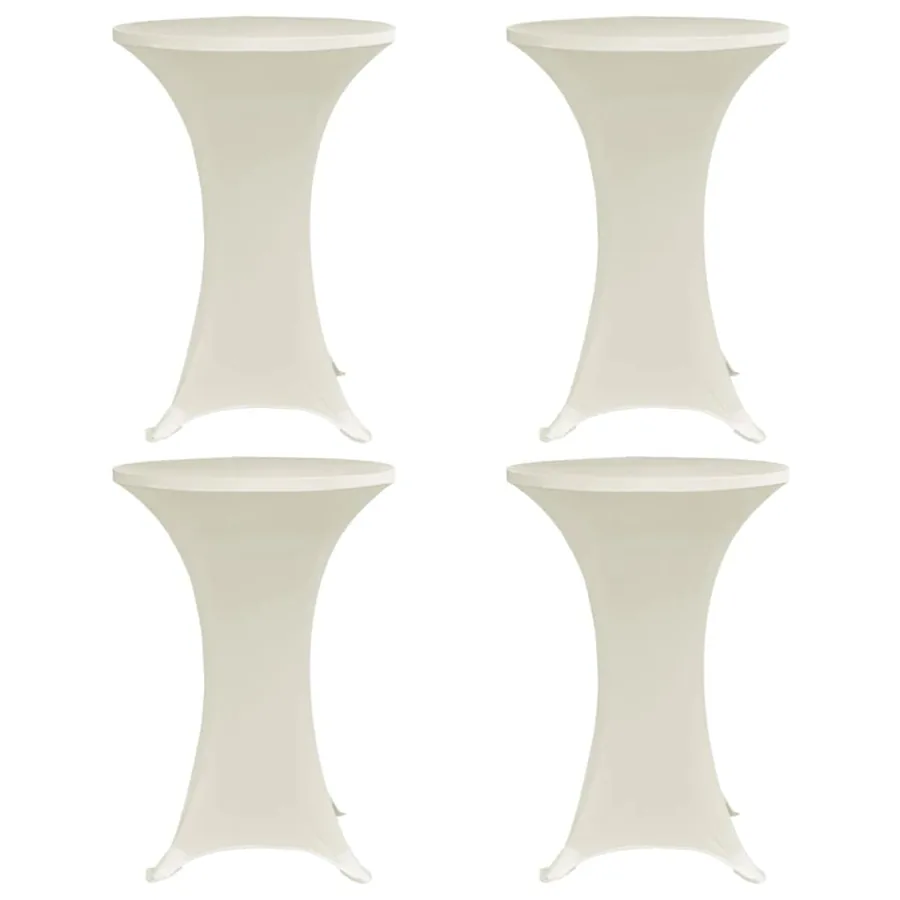 Housses élastiques de table Ø 70 cm Crème 4 pcs