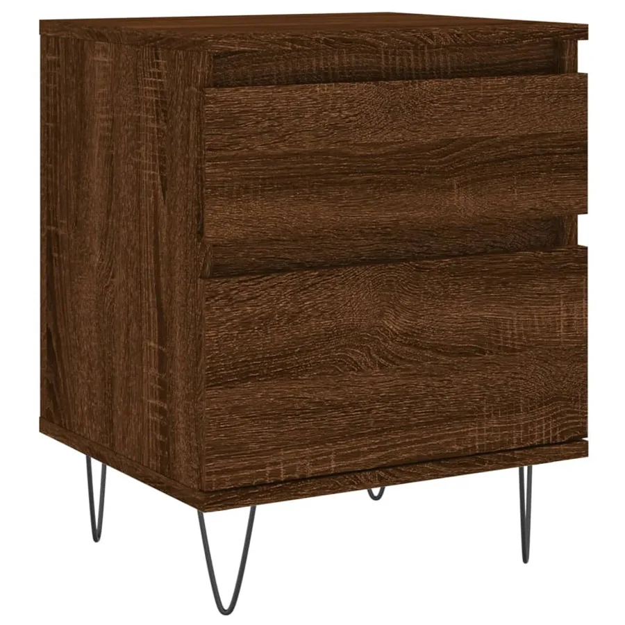 Tables de chevet 2 pcs chêne marron 40x35x50 cm bois ingénierie - 3