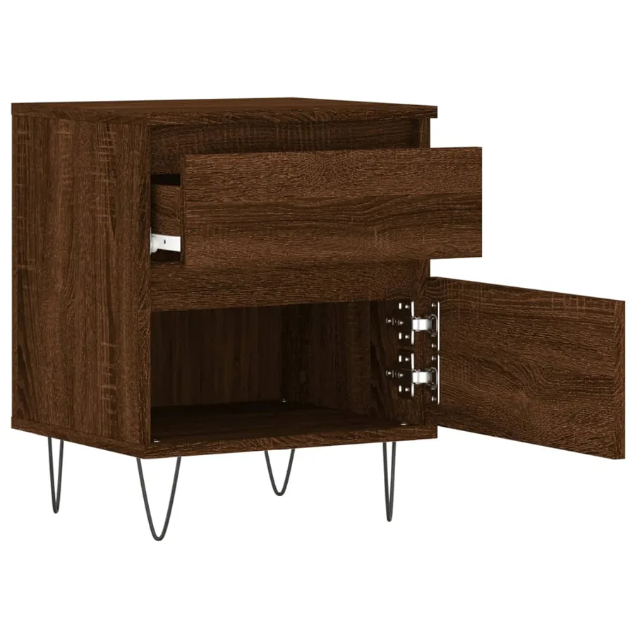 Tables de chevet 2 pcs chêne marron 40x35x50 cm bois ingénierie - 5