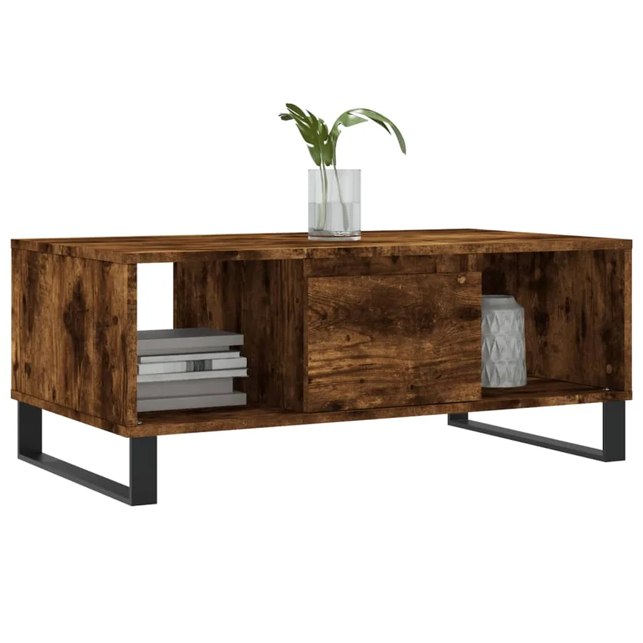 Table basse Chêne fumé 90x50x36,5 cm Bois d'ingénierie - 3