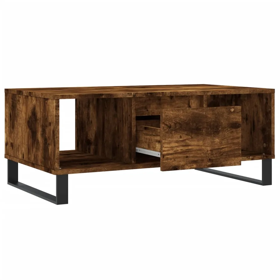 Table basse Chêne fumé 90x50x36,5 cm Bois d'ingénierie - 6