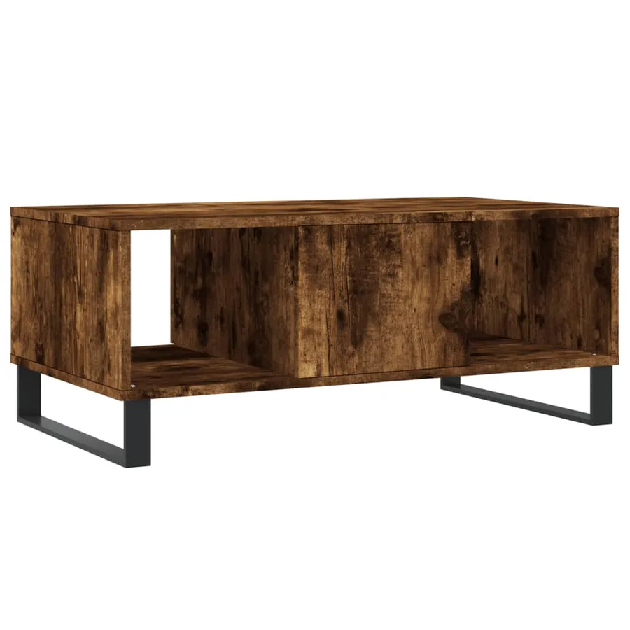 Table basse Chêne fumé 90x50x36,5 cm Bois d'ingénierie - 8
