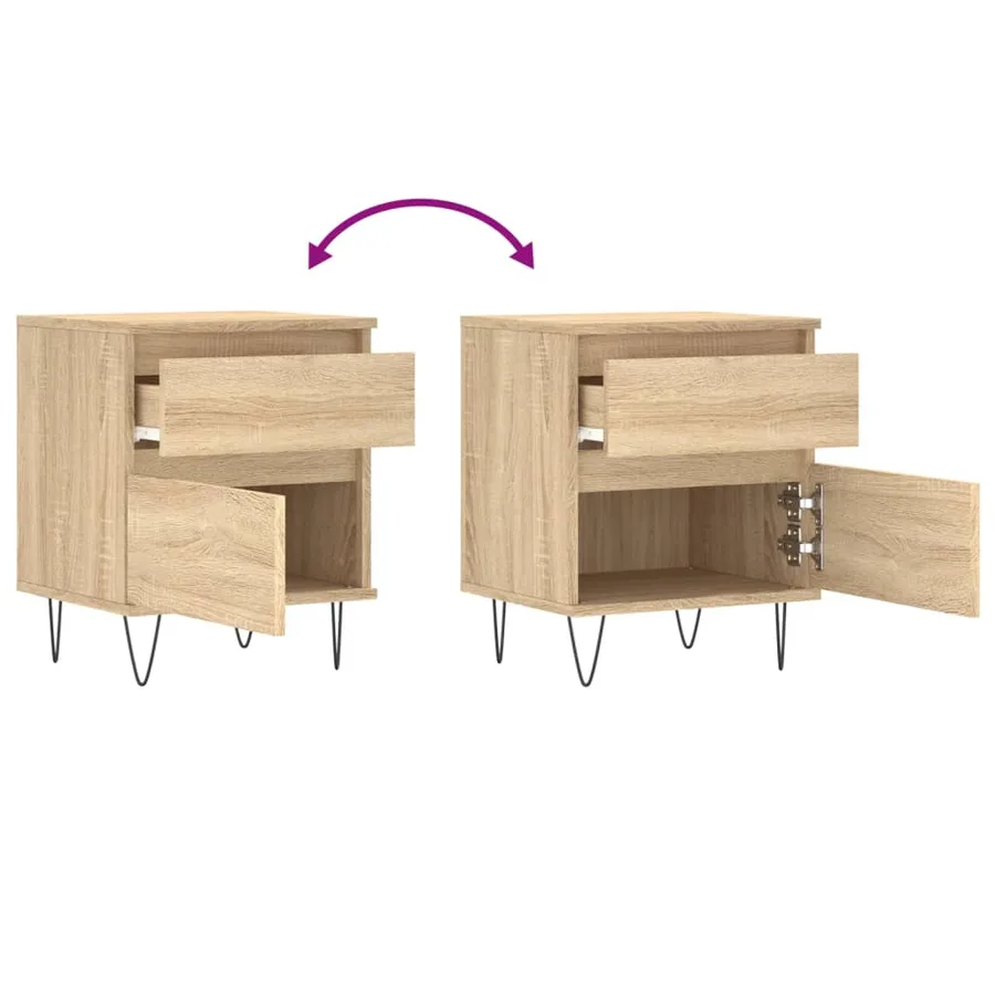 Table de chevet chêne sonoma 40x35x50 cm bois d’ingénierie - 8