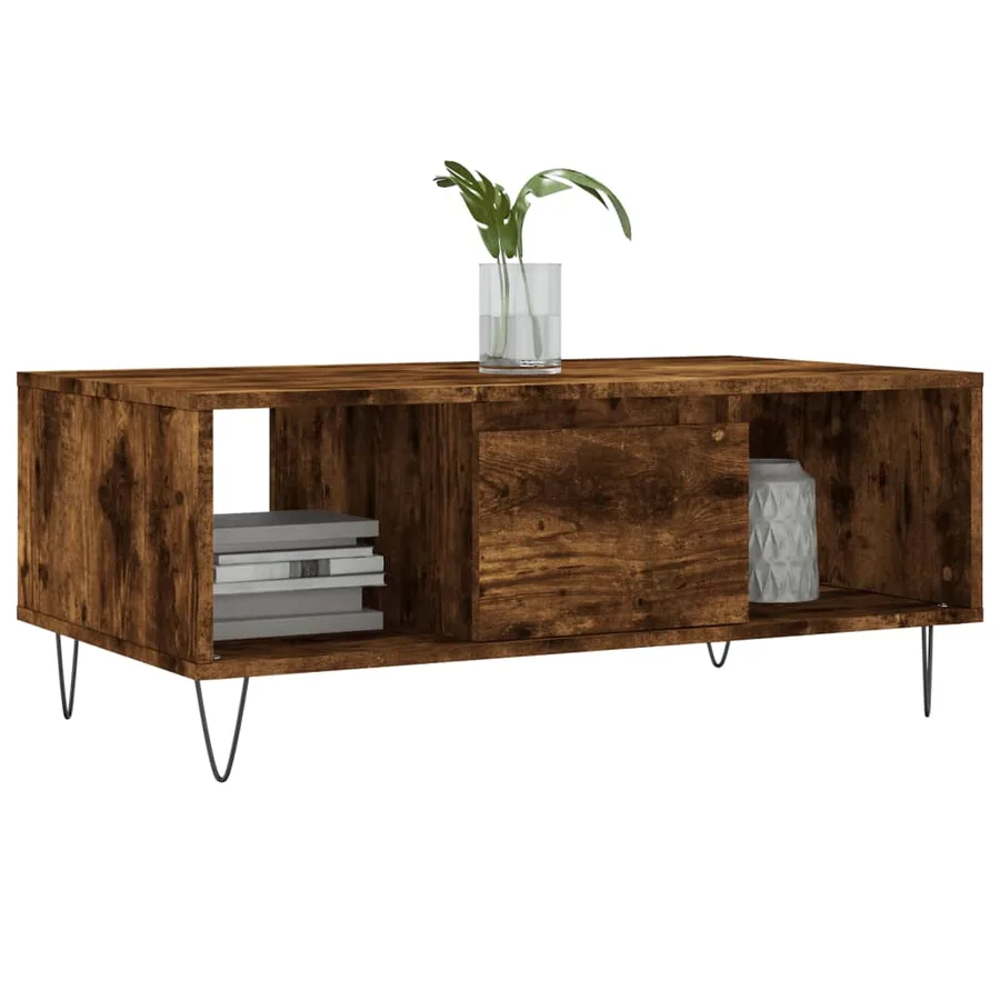 Table basse Chêne fumé 90x50x36,5 cm Bois d'ingénierie - 3