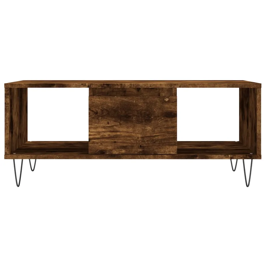 Table basse Chêne fumé 90x50x36,5 cm Bois d'ingénierie - 5