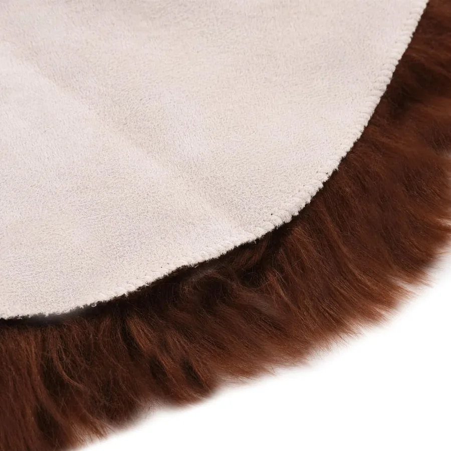 Tapis 60 x 90 cm Peau de mouton synthétique Marron - 3