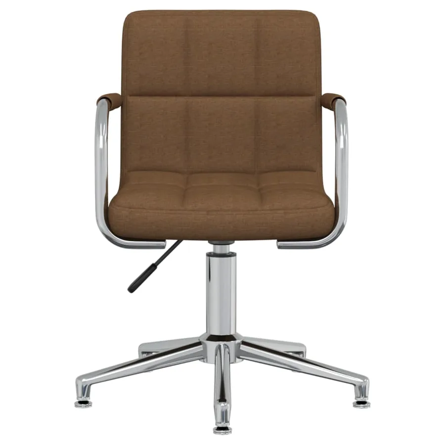 Chaise pivotante de salle à manger Marron Tissu - 2