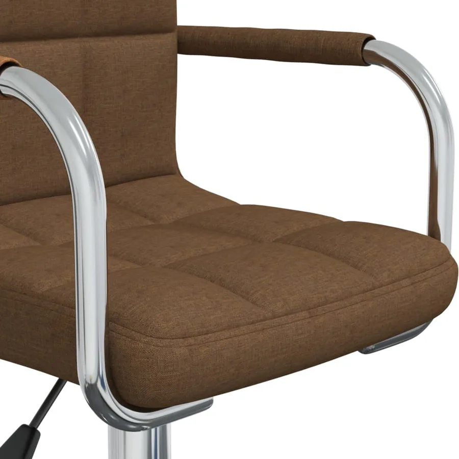 Chaise pivotante de salle à manger Marron Tissu - 6