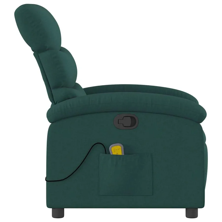 Fauteuil de massage inclinable Vert foncé Tissu - 6