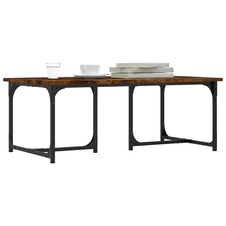 Table basse Chêne fumé 90x50x35 cm Bois d'ingénierie - 3