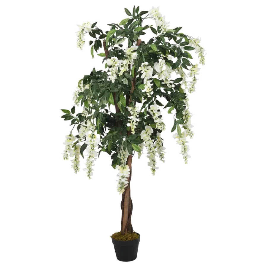 Glycine artificielle 560 feuilles 80 cm vert et blanc - 2