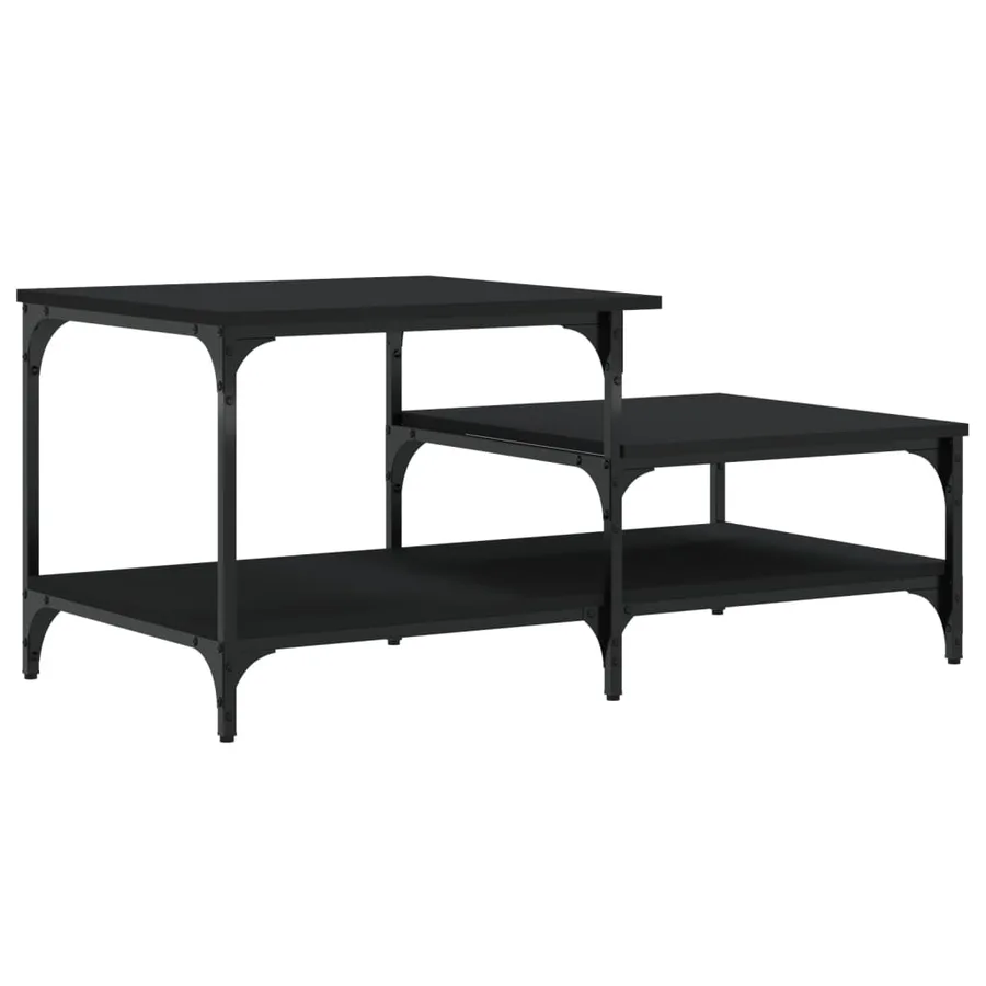 Table basse noir 100x50,5x45 cm bois d'ingénierie - 6