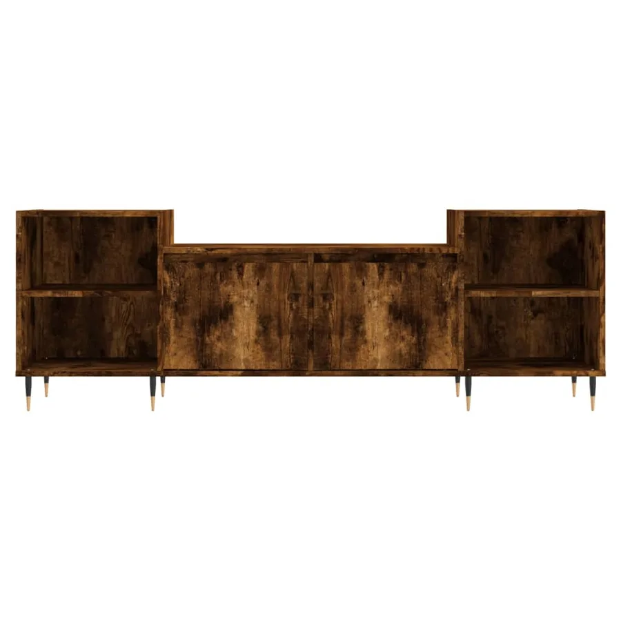 Meuble TV Chêne fumé 160x35x55 cm Bois d'ingénierie - 5