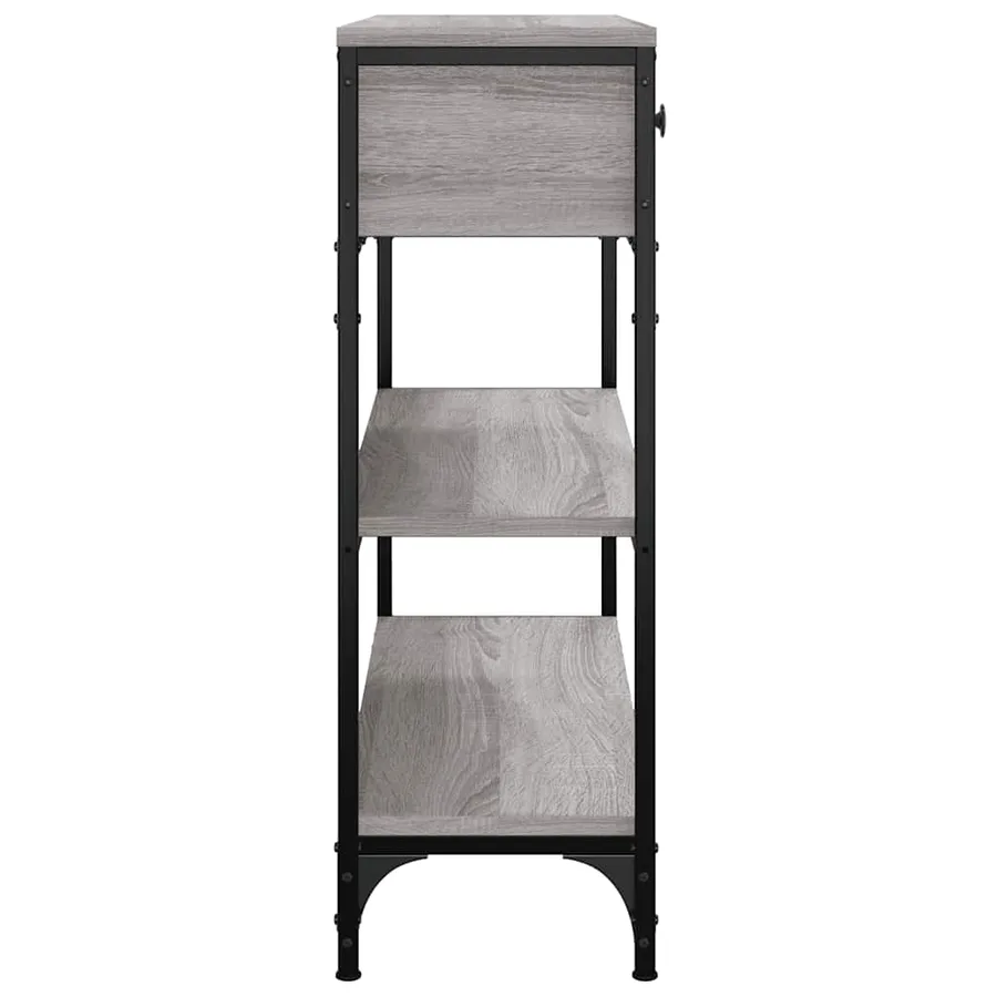 Table console sonoma gris 72,5x25x75 cm bois d'ingénierie - 7