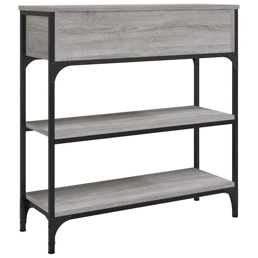Table console sonoma gris 72,5x25x75 cm bois d'ingénierie - 8