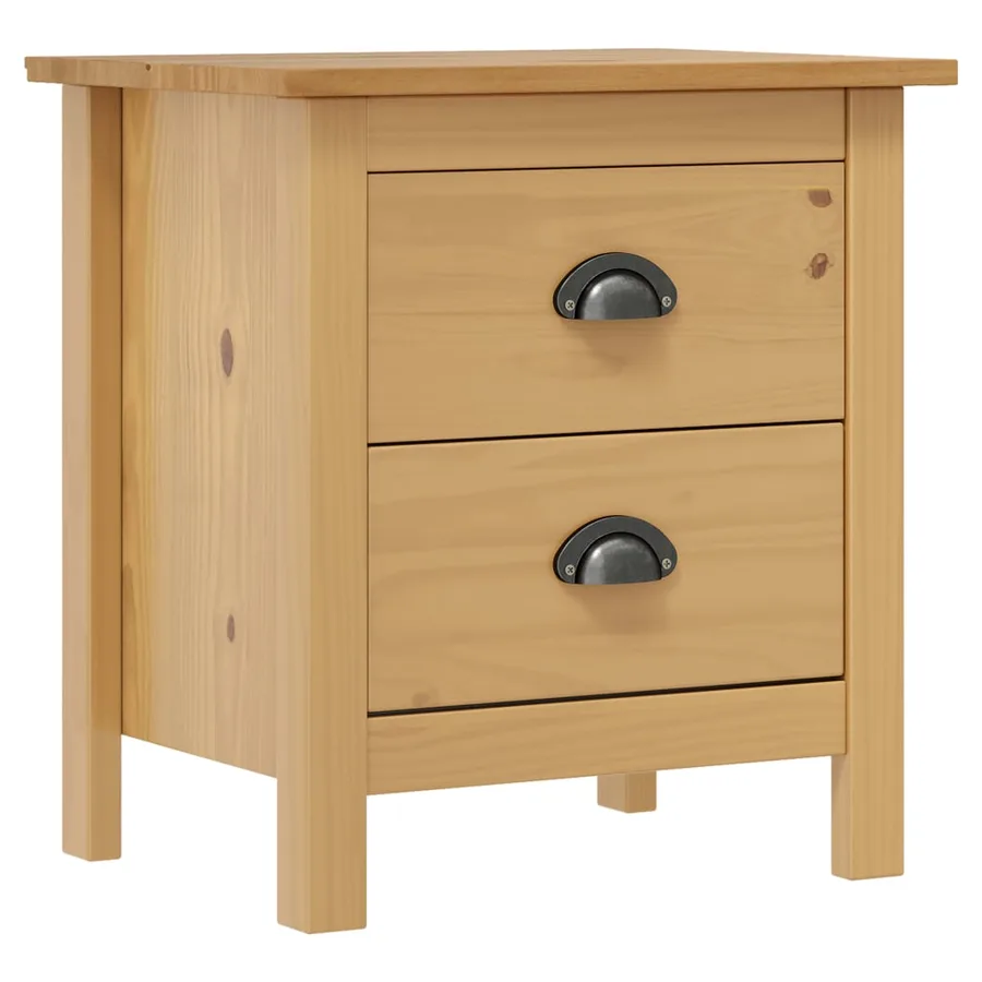 Tables de chevet Hill 2 pcs 46x35x49,5 cm Bois de pin solide - 2