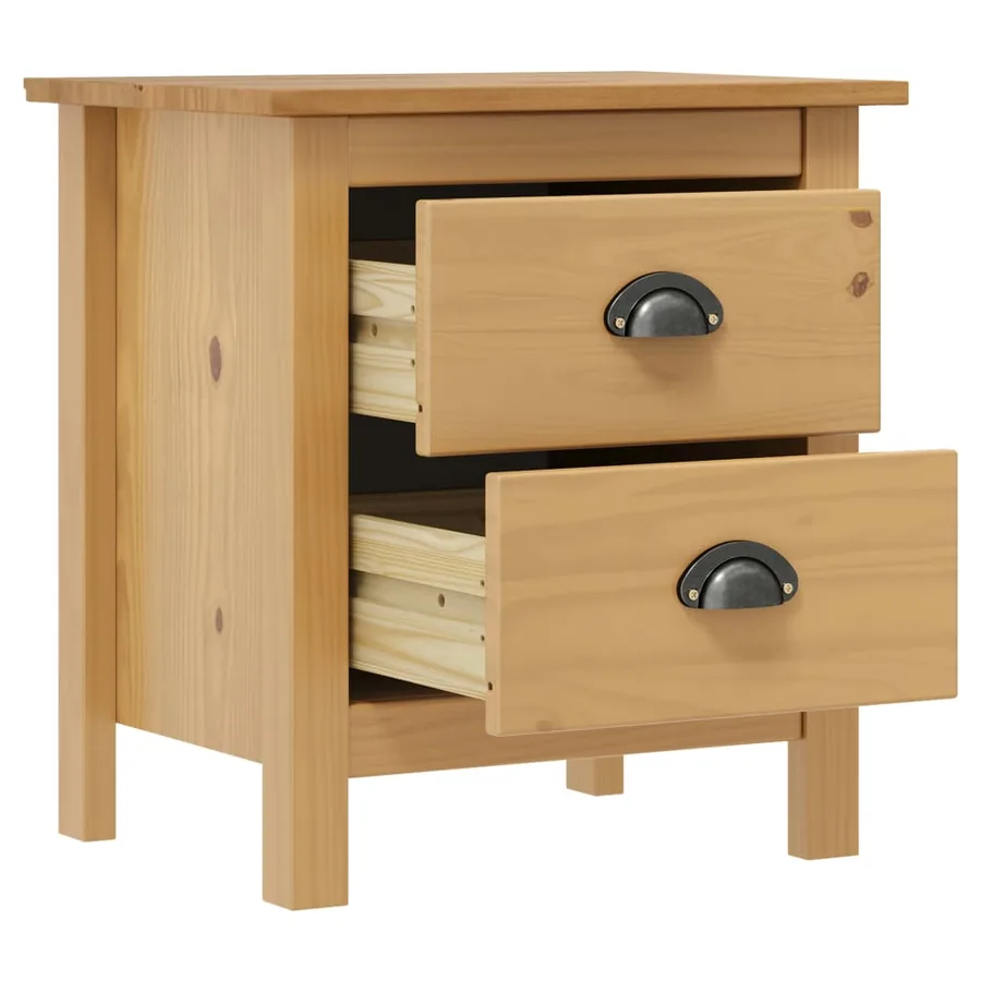Tables de chevet Hill 2 pcs 46x35x49,5 cm Bois de pin solide - 4