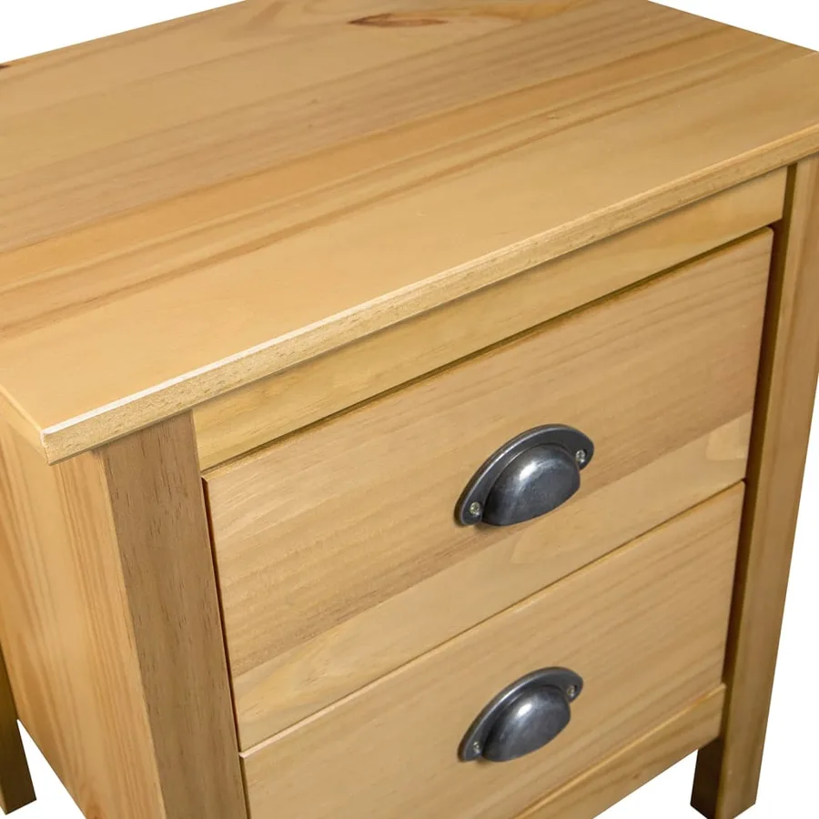 Tables de chevet Hill 2 pcs 46x35x49,5 cm Bois de pin solide - 5