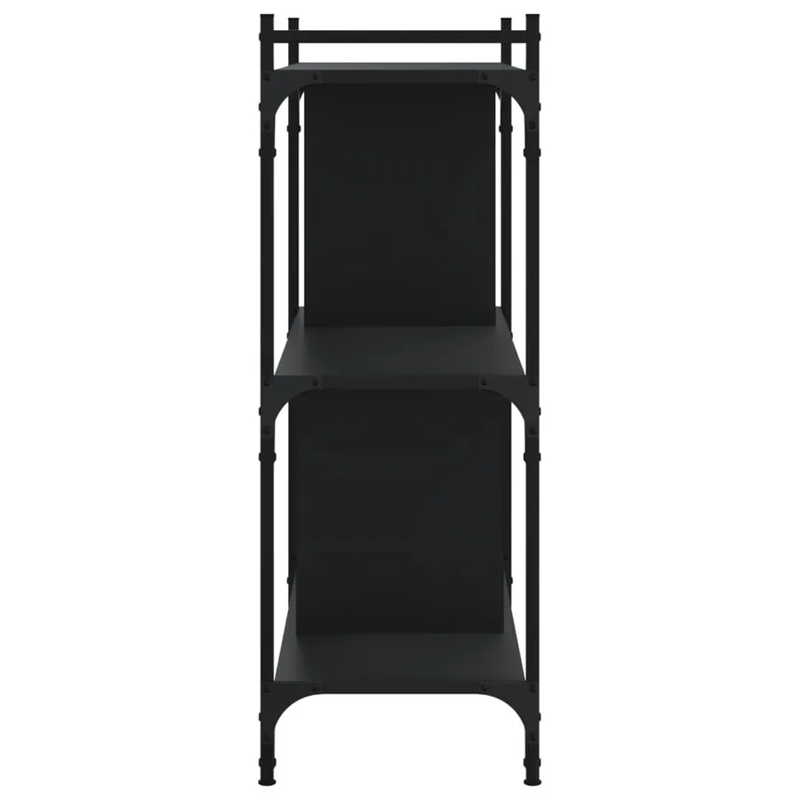 Bibliothèque à 3 niveaux noir 76x32x88 cm bois d'ingénierie - 5