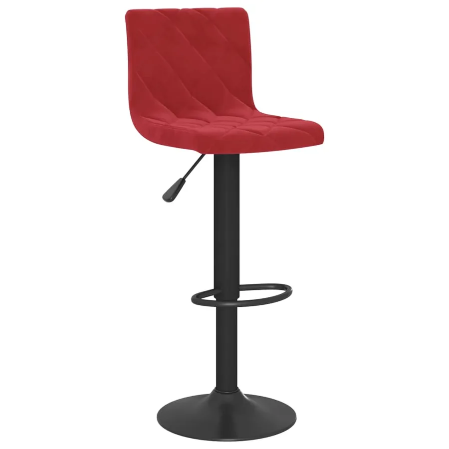 Tabourets de bar lot de 2 rouge bordeaux velours - 3
