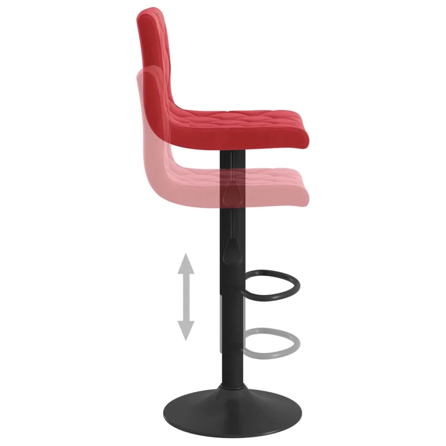 Tabourets de bar lot de 2 rouge bordeaux velours - 7