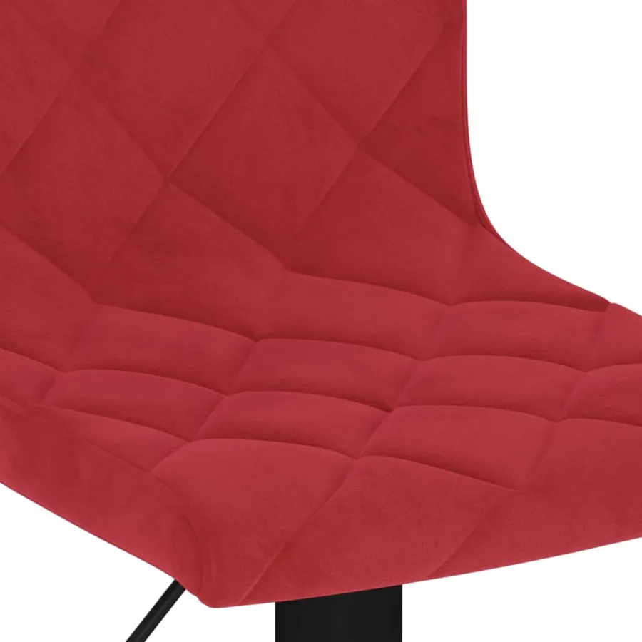 Tabourets de bar lot de 2 rouge bordeaux velours - 8