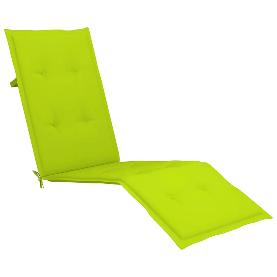 Chaise longue d'extérieur repose-pied et coussin Acacia solide - 6