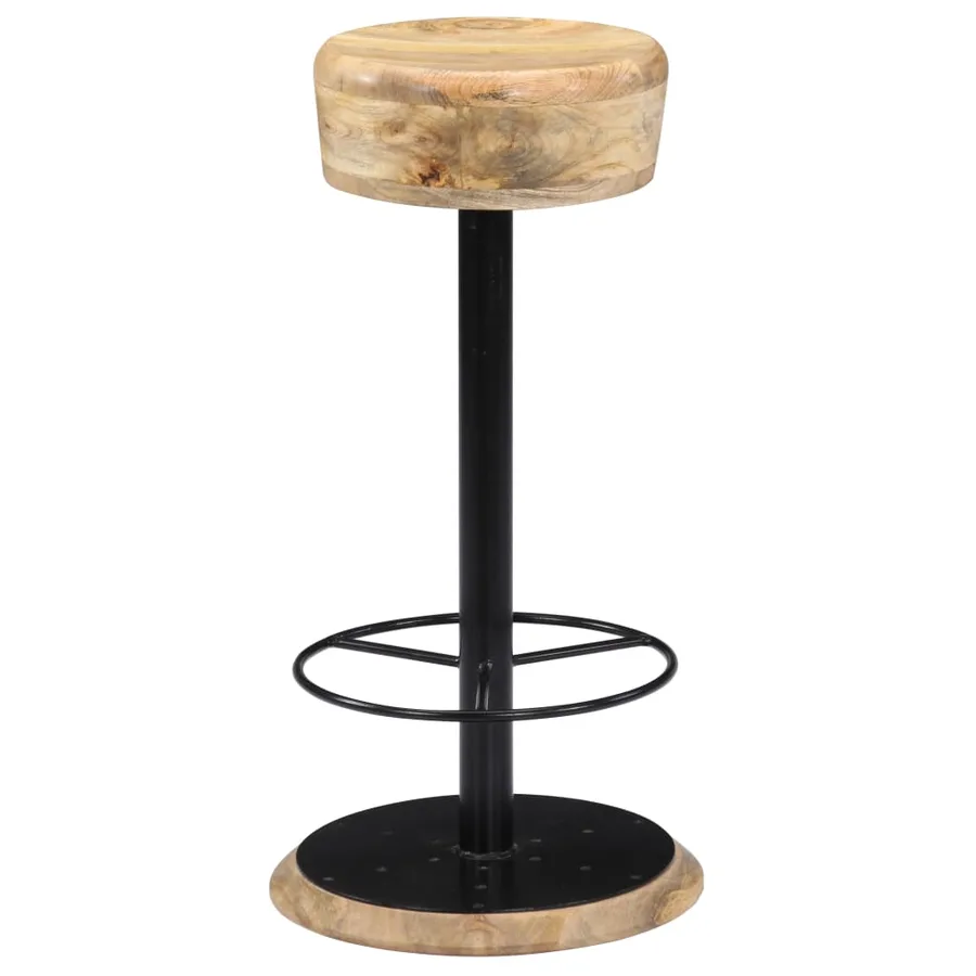Chaises de bar lot de 2 bois de manguier solide - 13
