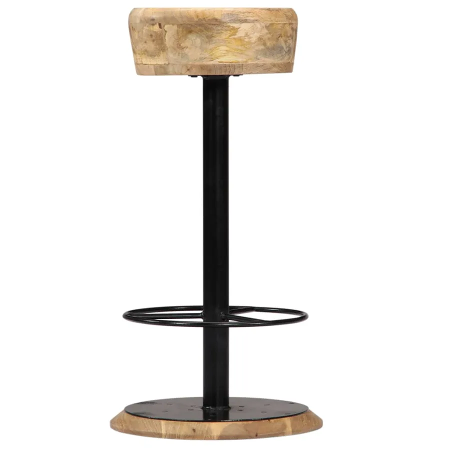 Chaises de bar lot de 2 bois de manguier solide - 3