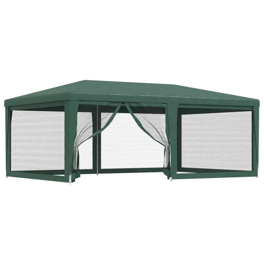 Tente de fête avec 6 parois latérales en maille Vert 6x4 m PEHD - 2