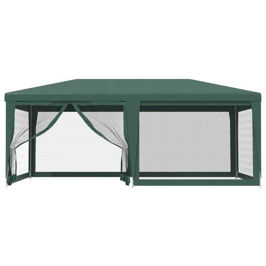 Tente de fête avec 6 parois latérales en maille Vert 6x4 m PEHD - 3