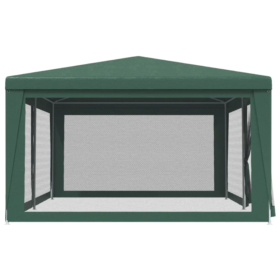 Tente de fête avec 6 parois latérales en maille Vert 6x4 m PEHD - 4